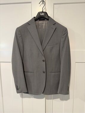 Michael Kors Men's Gray Notch-Lapel Two-Button Suit